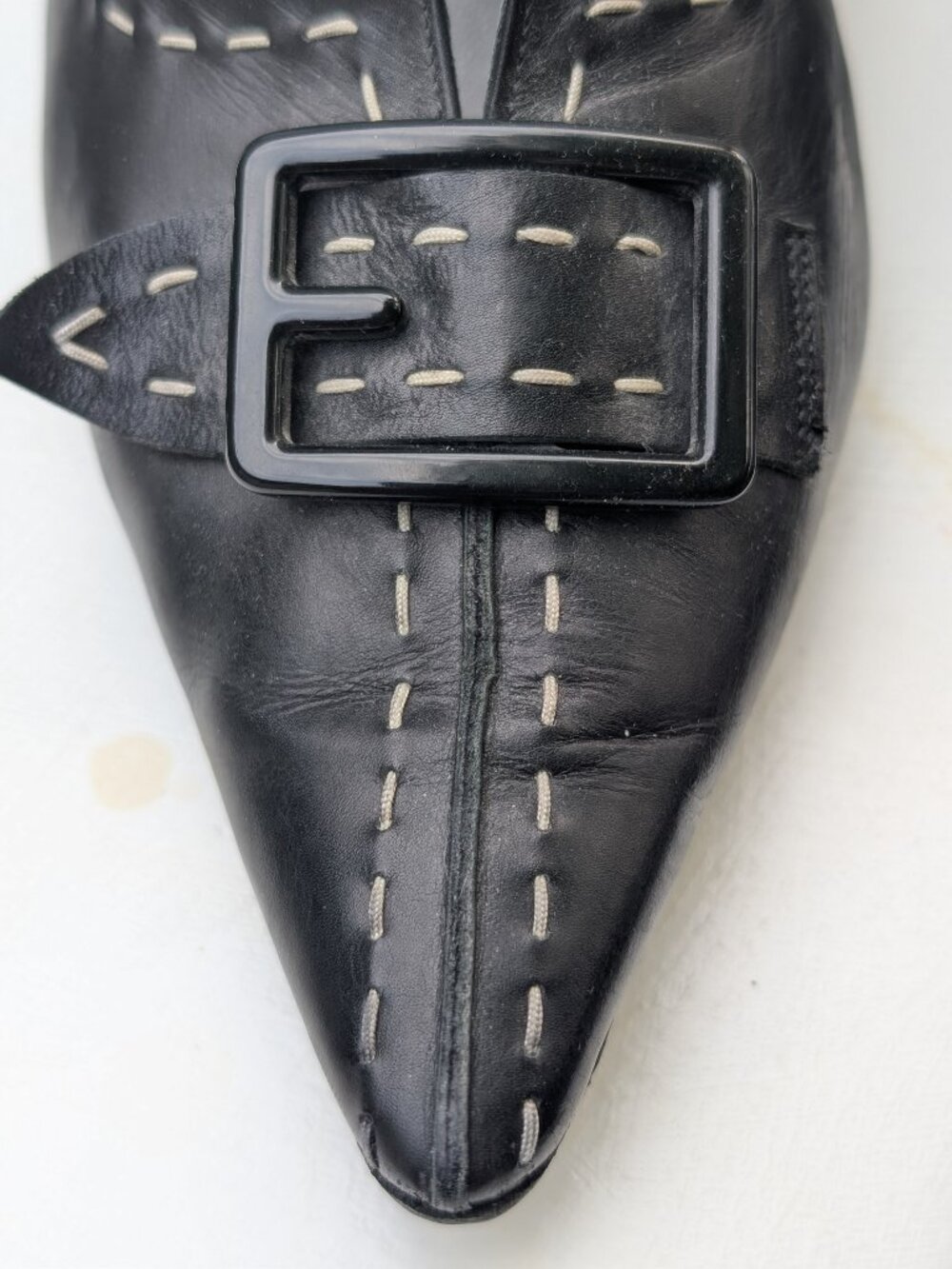 Marc Jacobs Slingback Pointed Toe Leather Shoes Made in Italy - Picture 3 of 5